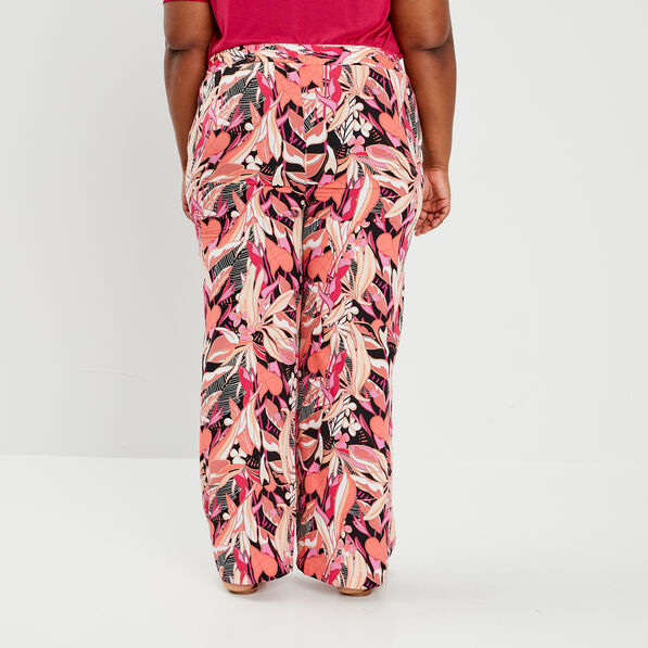 pantalon large taille smockee noir femmegt Pantalon large taille smockée noir femme grande taille