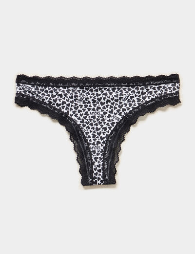 Lot de 2 tangas bords dentelle ecru femme