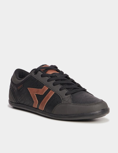 Tennis basses à lacets noir homme