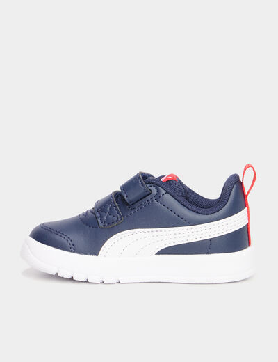 Tennis basses à scratchs Puma bleu bébé garçon