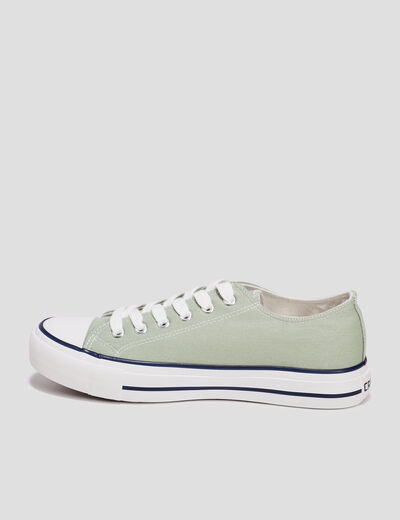 Tennis en toile à lacets Creeks vert clair femme