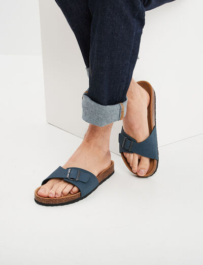 Mules avec boucles bleu marine homme