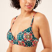 Haut de maillot push up coordonnable bleu p&eacute;trole femme