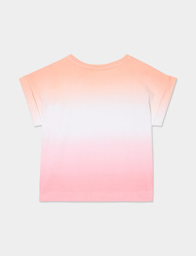 T-shirt col rond manches courtes coton multicolore fille