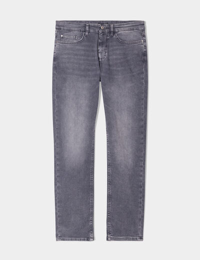 Jean stretch coupe regular denim gris homme