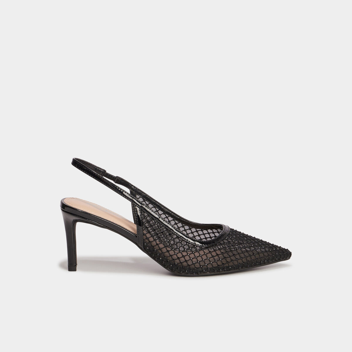 Escarpins &agrave; strass bout pointu Mosquitos noir femme