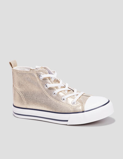 Tennis montantes en toile Creeks jaune or fille