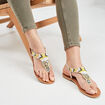 Sandales avec perles jaune femme