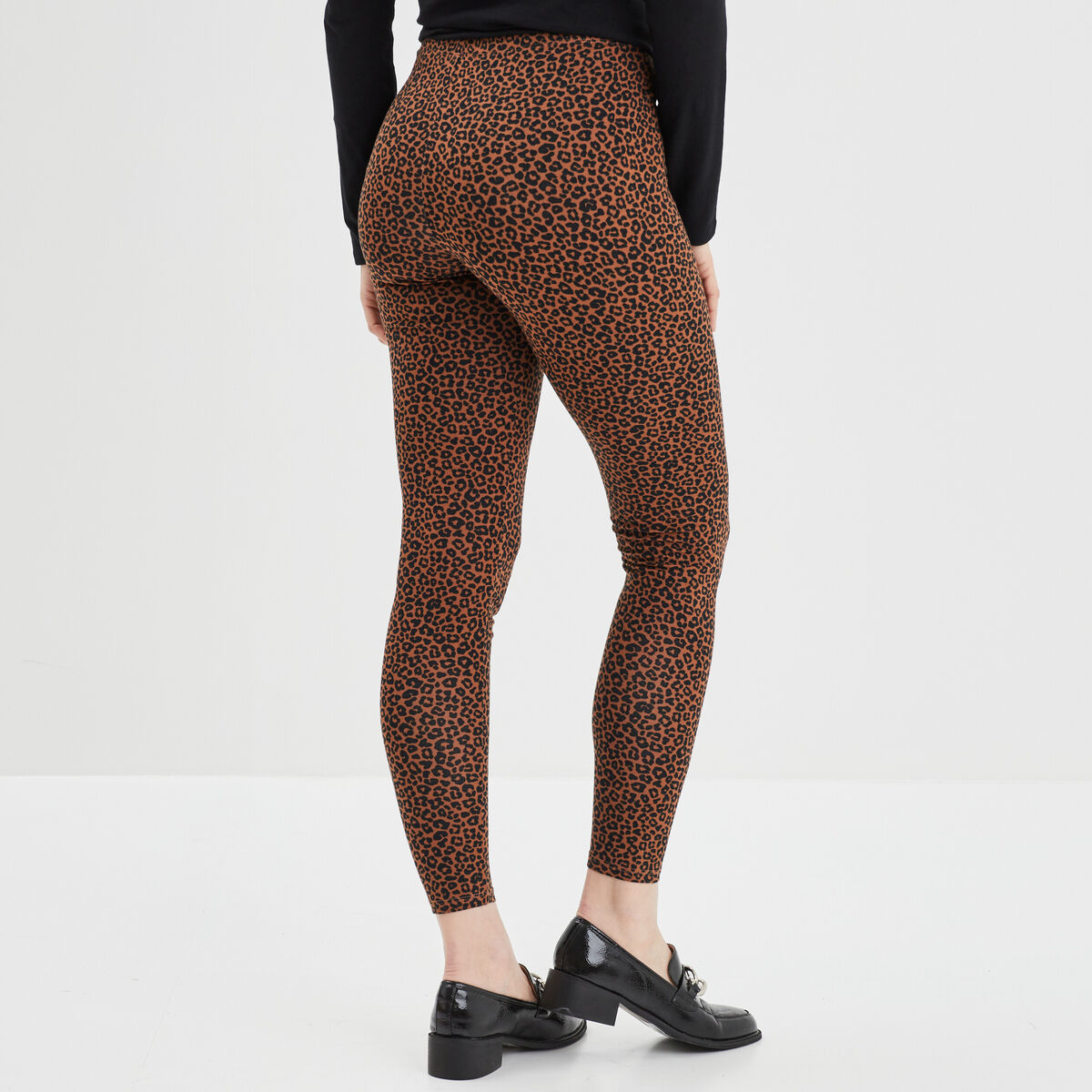 Legging taille haute marron femme