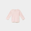 T-shirt manches longues coton rose clair b&eacute;b&eacute; fille