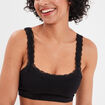 Soutien-gorge brassière côtelé noir femme