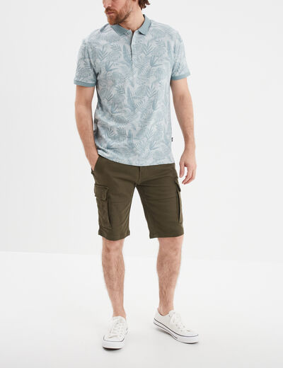 Polo droit manches courtes coton Creeks bleu ciel homme