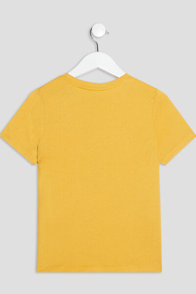 T-shirt manches courtes jaune moutarde garçon
