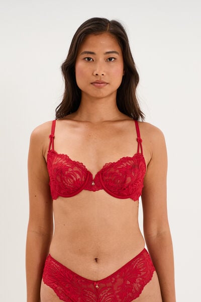 Soutien-gorge embo&icirc;tant dentelle rouge femme