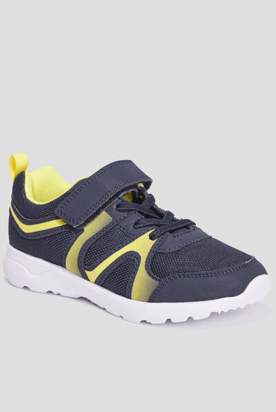 Baskets running à scratchs Rexited bleu marine garçon
