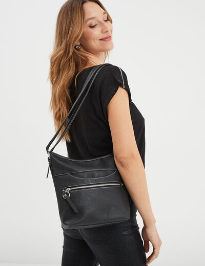 Sac cabas à bandoulière noir femme