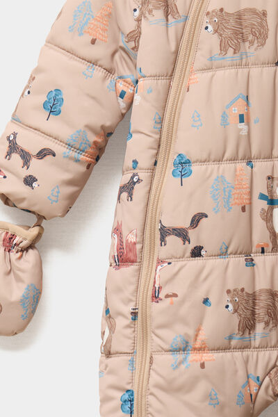 Combinaison pilote &agrave; capuche Creeks ecru b&eacute;b&eacute; gar&ccedil;on