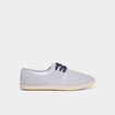 Derbies en toile &agrave; lacets bleu marine femme
