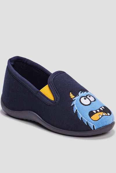 Chaussons sans gêne bleu garçon