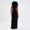 Robe longue bretelles bijoux noir femme