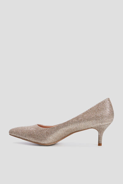 Escarpins à talons couleur or femme