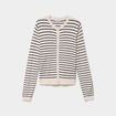 Gilet col rond manches longues sable femme