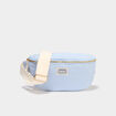 Sac banane bandouli&egrave;re en toile canvas bleu gris femme
