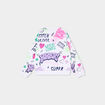 Sweat col rond manches longues Stitch blanc fille