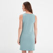 Chemise de nuit sans manches coton bleu gris femme