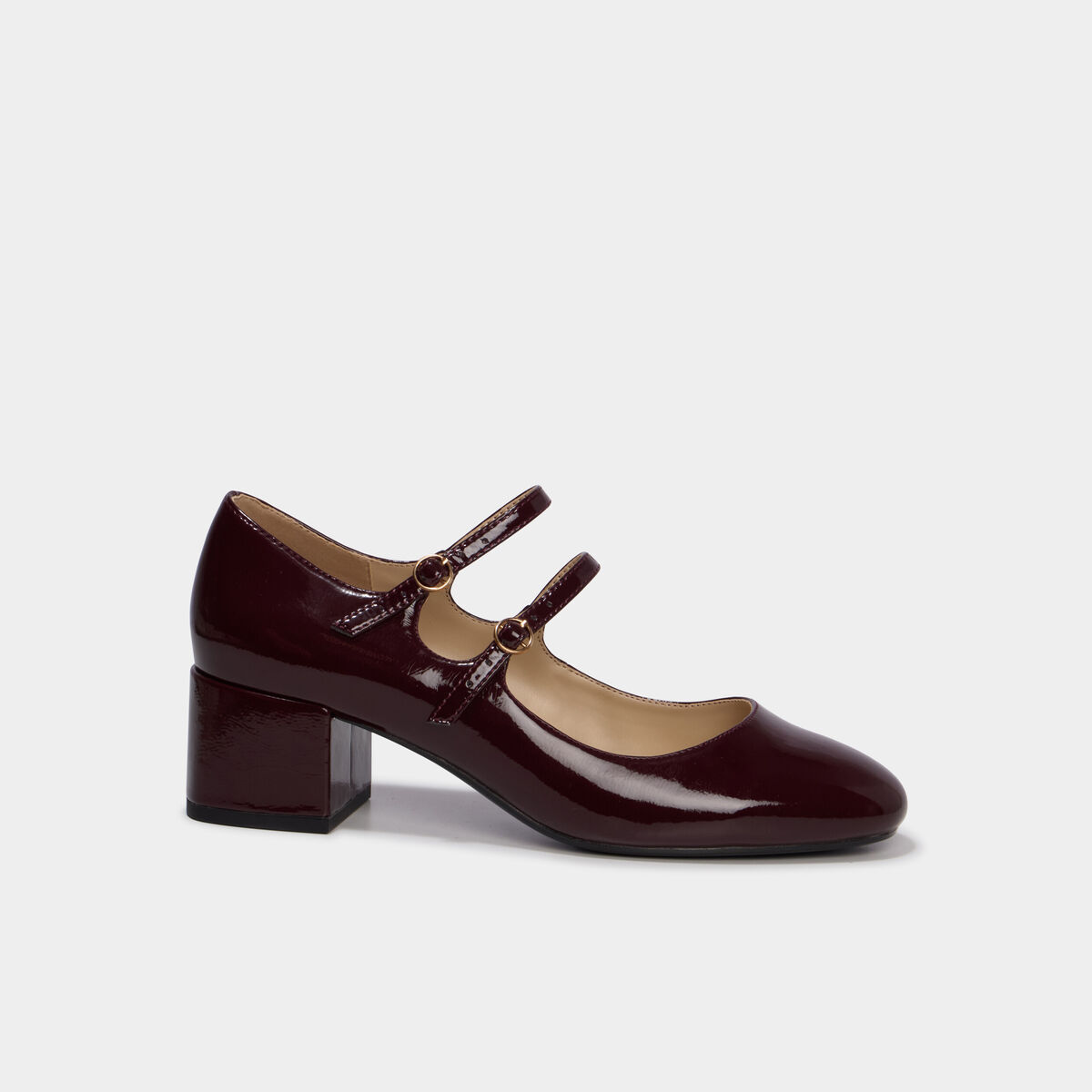 Babies en vernis &agrave; talons bordeaux femme