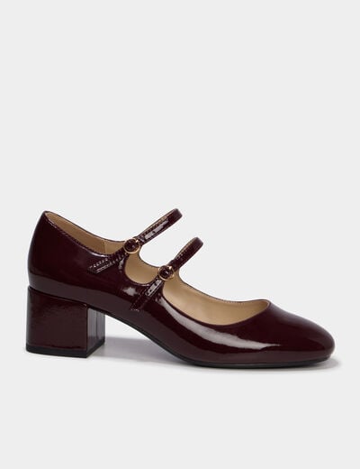 Babies en vernis &agrave; talons bordeaux femme