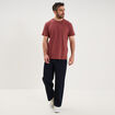 T-shirt droit en coton manches courtes vieux rose homme