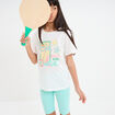 Ensemble 2 pièces avec cycliste coton blanc fille