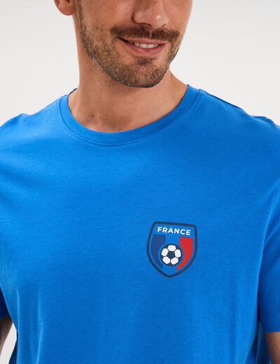 T-shirt maillot de football France coton bleu electrique mixte