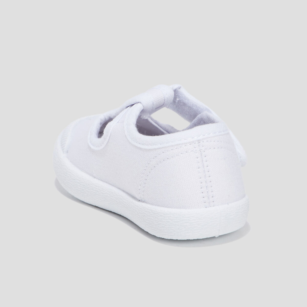 Salom&eacute; en toile avec semelle souple blanc b&eacute;b&eacute; fille