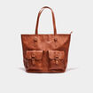 Sac cabas porté-épaule marron cognac femme