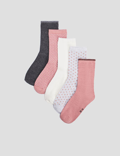 Lot 5 paires de chaussettes rose femme
