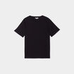 T-shirt col rond manches courtes coton noir femme