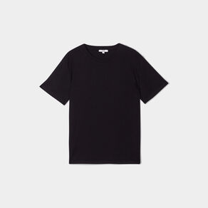 t shirt col rond manches courtes coton noir femme T-shirt col rond manches courtes coton noir femme