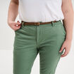 Pantalon chino taille haute coton vert kaki femme grande taille