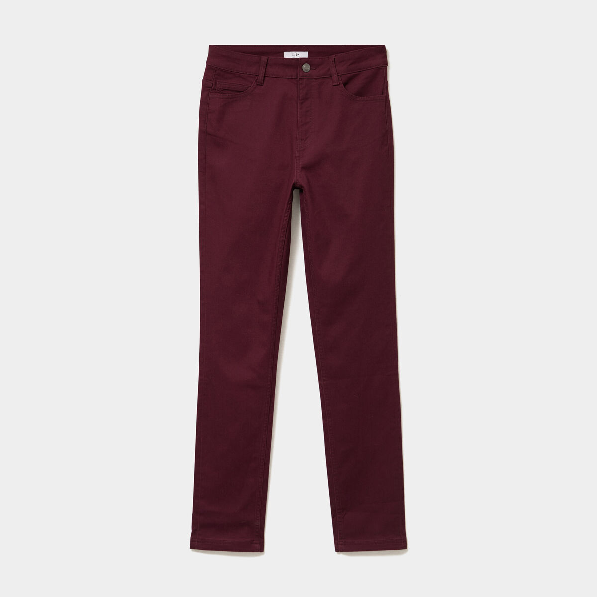 Pantalon slim stretch violet fonc&eacute; femme