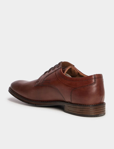Derbies en cuir avec lacets marron foncé homme