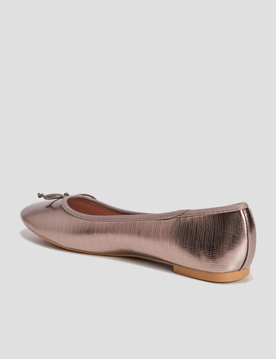 Ballerines avec noeud gris argent femme