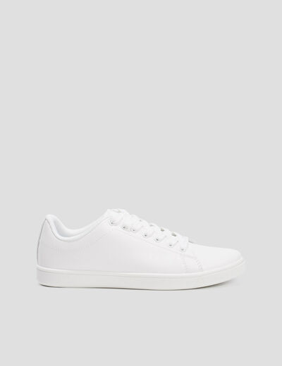 Tennis à lacets blanc femme
