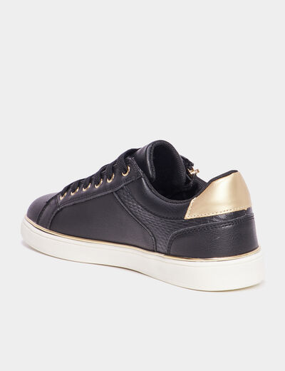 Tennis basses &agrave; lacets Mosquitos noir femme