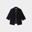 Veste droite manches 3/4 à revers noir femme grande taille
