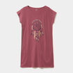 Chemise de nuit courte col rond rose framboise femme
