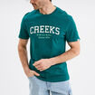T-shirt col rond manches courtes coton vert &eacute;meraude homme