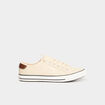 Tennis basses en toile &agrave; lacets sable homme