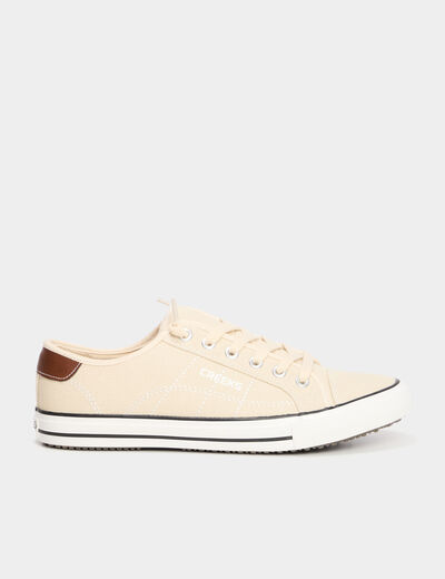 Tennis basses en toile à lacets sable homme